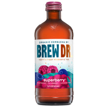 Load image into Gallery viewer, Brew Dr. Organic Kombucha Drink, Superberry, 14 fl oz Glass Bottles (Pack of 12)