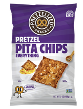 Load image into Gallery viewer, PRETZELIZED Pretzel Pita Chips, Everything Flavored, 7oz Bag - Multi-Pack