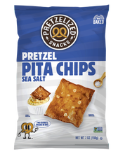 Load image into Gallery viewer, PRETZELIZED Pretzel Pita Chips, Sea Salt Flavored, 7oz Bag - Multi-Pack
