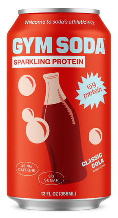 GYM SODA Sparkling Protein Soda, Classic Cola, 12oz (Pack of 12)