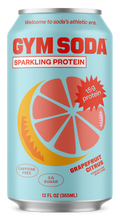 Load image into Gallery viewer, GYM SODA Sparkling Protein Soda, Grapefruit Citrus, 12oz (Pack of 12)
