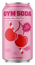 Load image into Gallery viewer, GYM SODA Sparkling Protein Soda, Shirley Temple, 12oz (Pack of 12)