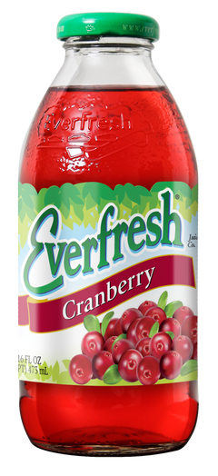 Everfresh Cranberry Juice, 16oz Glass Bottle (Pack of 12)