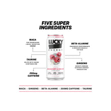 Load image into Gallery viewer, Lucky Energy Sparkling Energy Drink, Rizzberry & Cream, 16oz (Pack of 12)