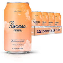 Load image into Gallery viewer, Recess Mood Magnesium & Adaptogen Drink, Peach Ginger, 12oz (Pack of 12)