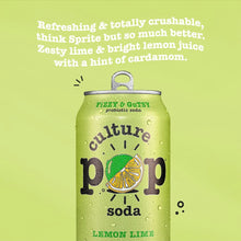 Load image into Gallery viewer, Culture Pop Sparkling Probiotic Soda, Lemon Lime, 12oz (Pack of 12)