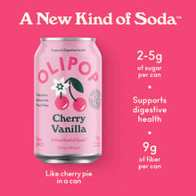 Load image into Gallery viewer, Olipop Sparkling Prebiotic Soda, Cherry Vanilla, 12oz (Pack of 12)