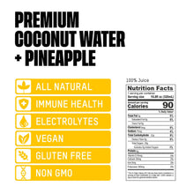 Load image into Gallery viewer, Once Upon a Coconut 100% Pure Coconut Water, Pineapple, 10.8oz (Pack of 12)