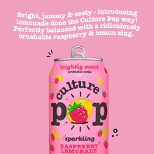 Load image into Gallery viewer, Culture Pop Sparkling Probiotic Soda, Raspberry Lemonade, 12oz (Pack of 12)