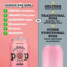 Load image into Gallery viewer, Culture Pop Sparkling Prebiotic Soda, Grapefruit, 12oz (Pack of 12)