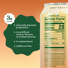 Load image into Gallery viewer, Bloom Pop Prebiotic Soda, Root Beer Float, 12oz (Pack of 12)