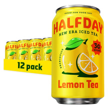 Load image into Gallery viewer, HALFDAY Prebiotic Iced Tea, Lemon, 12oz (Pack of 12)