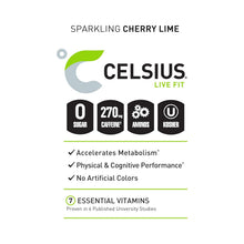 Load image into Gallery viewer, CELSIUS ESSENTIALS Sparkling Energy Drink, Cherry Limeade, 16oz (Pack of 12)