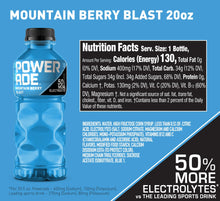 Load image into Gallery viewer, POWERADE Electrolyte Enhanced Sports Drink, Mountain Berry Blast, 20 fl oz (Pack of 24)