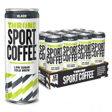 Load image into Gallery viewer, Throne Sport Cold Brew Coffee, Black, 11oz (Pack of 12)