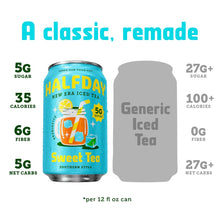 Load image into Gallery viewer, HALFDAY Prebiotic Iced Tea, Sweet Tea, 12oz (Pack of 12)