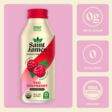 Load image into Gallery viewer, Saint James Organic Brewed Iced Tea, Raspberry, 16oz (Pack of 12)