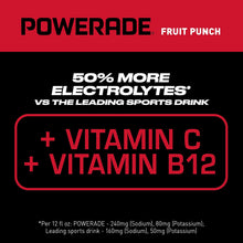 Load image into Gallery viewer, POWERADE Electrolyte Enhanced Sports Drink, Fruit Punch, 20 fl oz (Pack of 24)