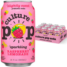 Load image into Gallery viewer, Culture Pop Sparkling Probiotic Soda, Raspberry Lemonade, 12oz (Pack of 12)