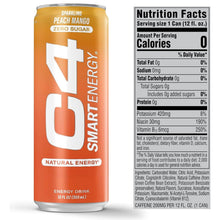Load image into Gallery viewer, Cellucor C4 Smart Energy Drink, Peach Mango, 12oz (Pack of 12)