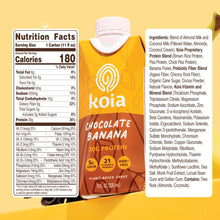 Load image into Gallery viewer, Koia Plant Based 20g Protein Shake, Chocolate Banana, 11oz (Pack of 12)
