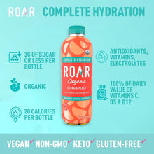 Load image into Gallery viewer, ROAR Complete Hydration Organic Drink, Georgia Peach, 18 oz (Pack of 12)