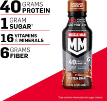 Load image into Gallery viewer, Muscle Milk PRO Series 40g Protein Shake, Knockout Chocolate, 14oz (Pack of 12)