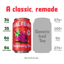 Load image into Gallery viewer, HALFDAY Prebiotic Tea, Raspberry, 12oz (Pack of 12)