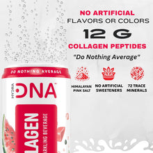 Load image into Gallery viewer, HydraDNA Collagen Infused Sparkling Drink, Watermelon, 12oz (Pack of 12)