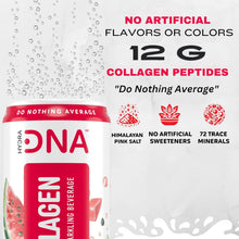 Load image into Gallery viewer, HydraDNA Collagen Infused Sparkling Drink, Watermelon, 12oz (Pack of 12)