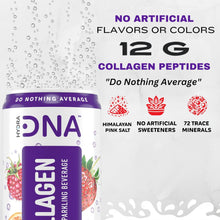 Load image into Gallery viewer, HydraDNA Collagen Infused Sparkling Drink, Berry Punch, 12oz (Pack of 12)