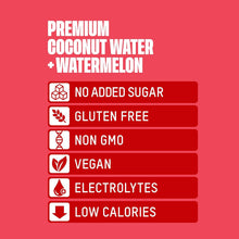 Load image into Gallery viewer, Once Upon a Coconut 100% Pure Coconut Water, Watermelon, 10.8oz (Pack of 12)