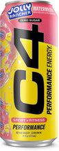 Load image into Gallery viewer, Cellucor C4 Performance Zero Sugar Energy Drink, Jolly Rancher Watermelon, 16 oz (Pack of 12)