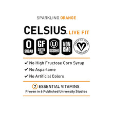Load image into Gallery viewer, CELSIUS Sparkling Energy Drink, Orange, 12oz (Pack of 12)