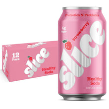 Load image into Gallery viewer, Slice Prebiotic & Probiotic Soda Pop, Strawberry, 12oz (Pack of 12)