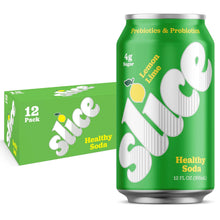 Load image into Gallery viewer, Slice Prebiotic & Probiotic Soda Pop, Lemon Lime, 12oz (Pack of 12)