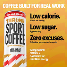 Load image into Gallery viewer, Throne Sport Cold Brew Coffee, Sea Salt Caramel, 11oz (Pack of 12)