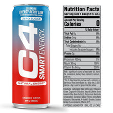 Load image into Gallery viewer, Cellucor C4 Smart Energy Drink, Cherry Berry Lime, 12oz (Pack of 12)