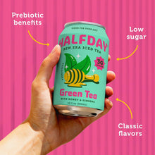 Load image into Gallery viewer, HALFDAY Prebiotic Tea, Green Tea with Honey & Ginseng, 12oz (Pack of 12)