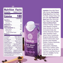 Load image into Gallery viewer, Koia Plant Based 20g Protein Shake, Cold Brew Coffee, 11oz (Pack of 12)