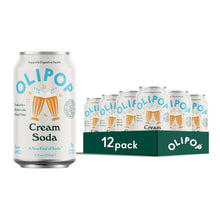 Load image into Gallery viewer, Olipop Sparkling Prebiotic Soda, Cream Soda, 12oz (Pack of 12)