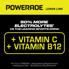 Load image into Gallery viewer, POWERADE Electrolyte Enhanced Sports Drink, Lemon Lime, 20 fl oz (Pack of 24)