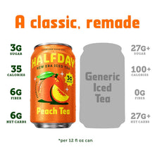 Load image into Gallery viewer, HALFDAY Prebiotic Tea, Peach, 12oz (Pack of 12)