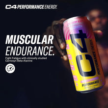 Load image into Gallery viewer, Cellucor C4 Performance Zero Sugar Energy Drink, Strawberry Blast, 16oz (Pack of 12)
