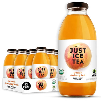 Just Ice Tea, Peach Oolong Tea, 16oz (Pack of 12)