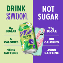 Load image into Gallery viewer, SWOON Sugar Free Iced Tea, Green Tea, 12oz (Pack of 12)