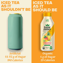 Load image into Gallery viewer, Saint James Organic Brewed Iced Tea, Pineapple & Mango, 16oz (Pack of 12)