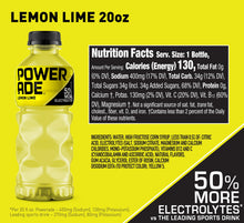 Load image into Gallery viewer, POWERADE Electrolyte Enhanced Sports Drink, Lemon Lime, 20 fl oz (Pack of 24)
