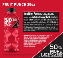 Load image into Gallery viewer, POWERADE Electrolyte Enhanced Sports Drink, Fruit Punch, 20 fl oz (Pack of 24)