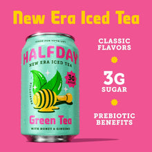 Load image into Gallery viewer, HALFDAY Prebiotic Tea, Green Tea with Honey & Ginseng, 12oz (Pack of 12)
